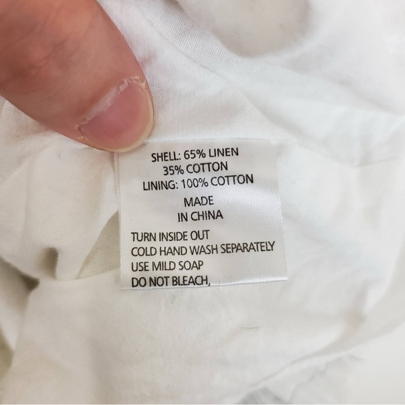 Shona Joy Tie Front Cream Linen Blend Midi Dress - Picture 7 of 9